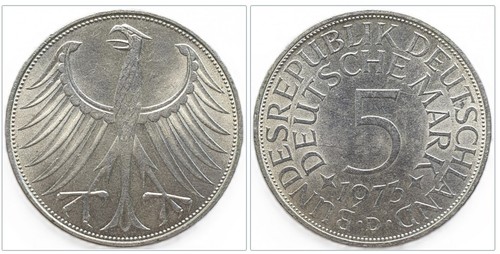 Brd deutsche mark 1973 d - 5,