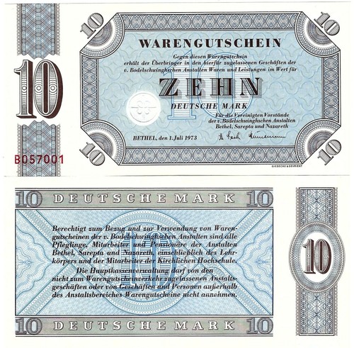 Banknote warengutschein unc - warengutschein, 10